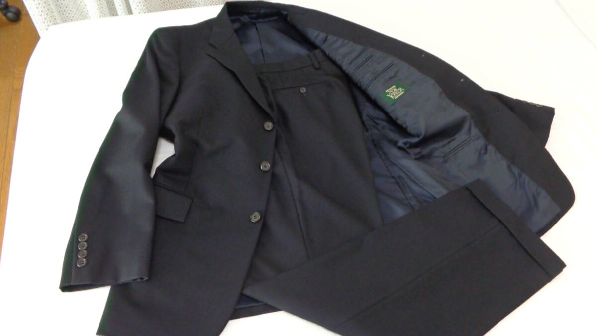 ★ NEWYORKER ニューヨーカー 秋冬用 濃紺 スーツ　YA7　USED ★