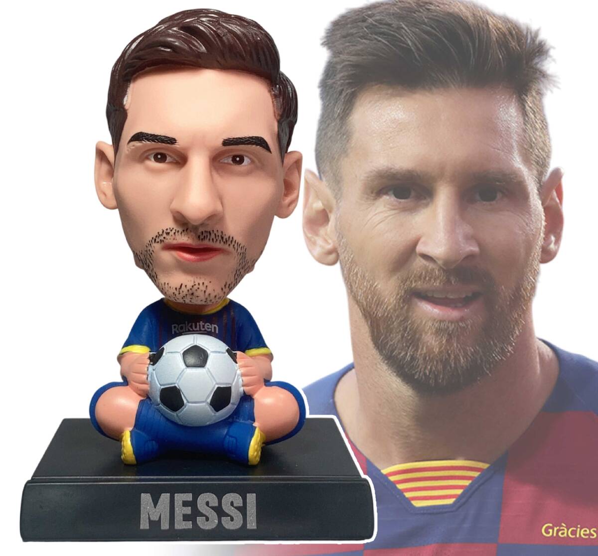 「サッカー　リオネル・メッシ　首振り フィギュア　スマホスタンドにも」tface-g 【タグ：スポーツ、アクセサリー】