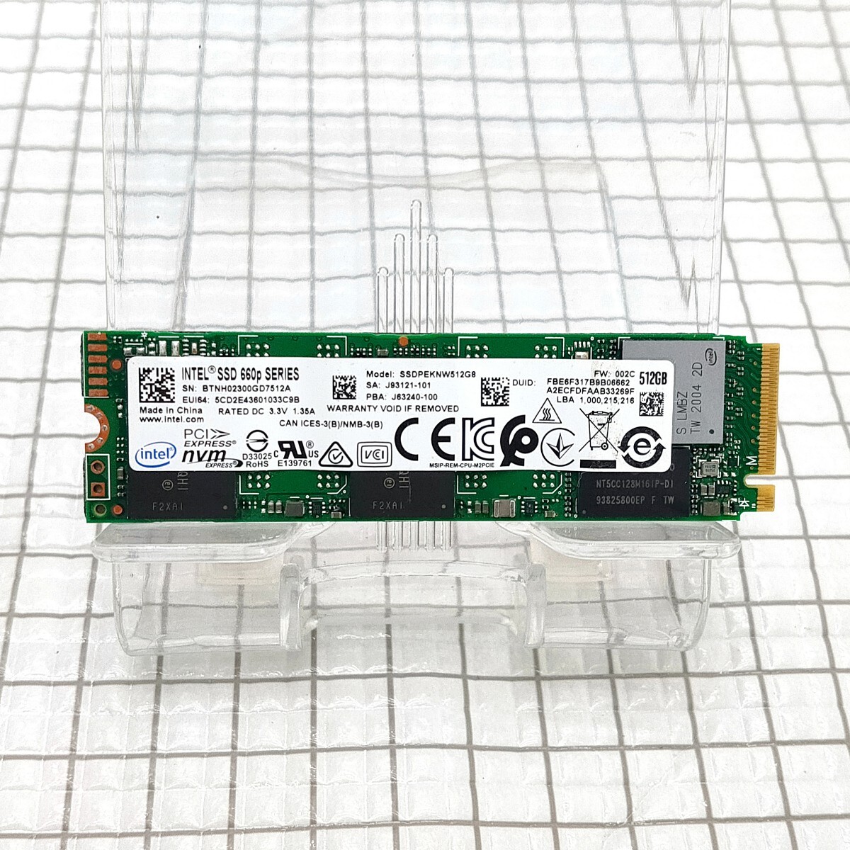 INTEL 660p Series M.2 2280 80mm NVMe PCIe 3.0 x4  512GB(SSDPEKNW512GB)/使用時間2722H