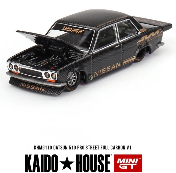 MINI GT KAIDO HOUSE 1/64 Datsun 510 Pro Street Full Carbon V1 [KHMG110] /ミニGT 街道ハウス/ダットサン プロ ストリート フルカーボン