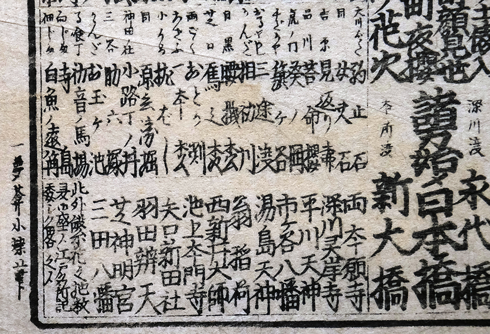 CS4384>【版画】江戸時代刷物◇見立番付◇神社仏閣 旧跡繁花 CS4384>【版画】江戸時代刷物◇見立番付◇神社仏閣 旧跡繁花