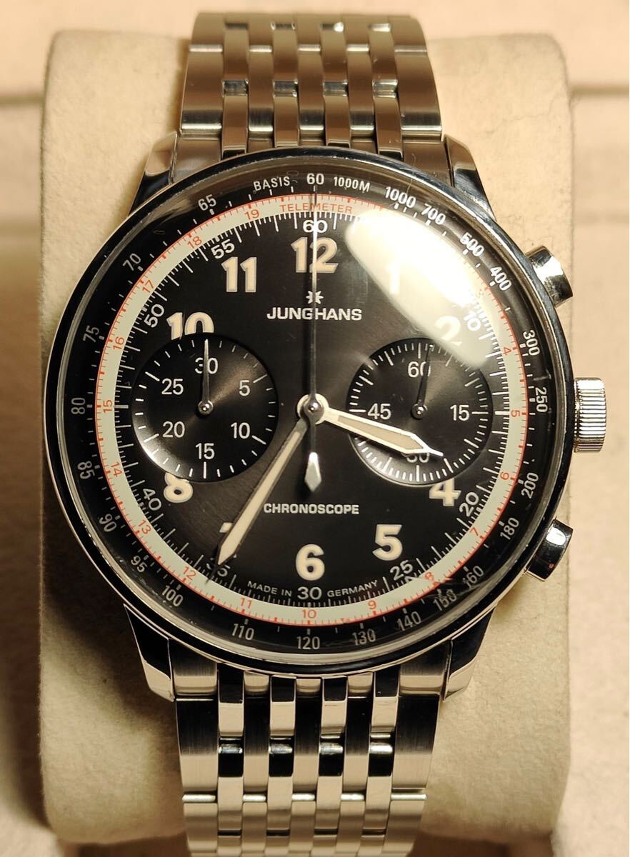  postage included Junghans ma chair vertical re meter JUNGHANS chronograph wristwatch 