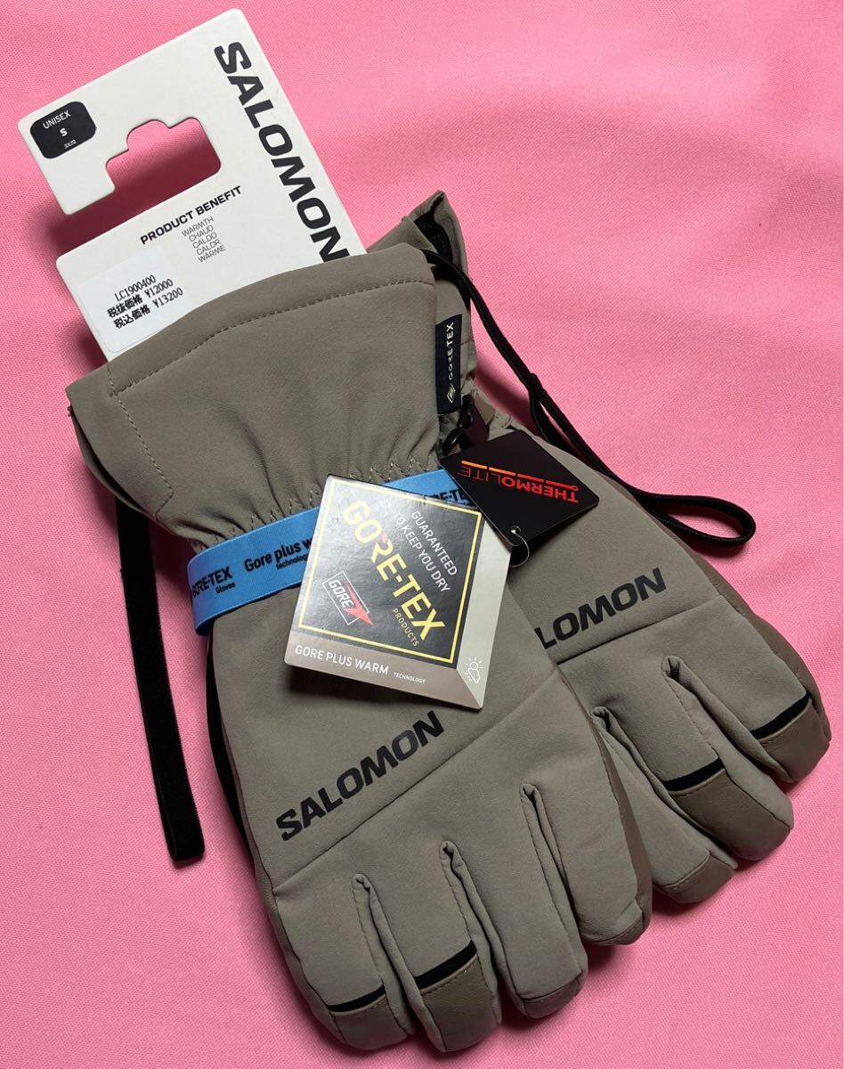 【未使用】サロモン SALOMON PROPELLER GORE-TEX LC1900400 ROASTED CASHEW [スキー スノーボード グローブ] Sサイズ 手袋　ベージュ色
