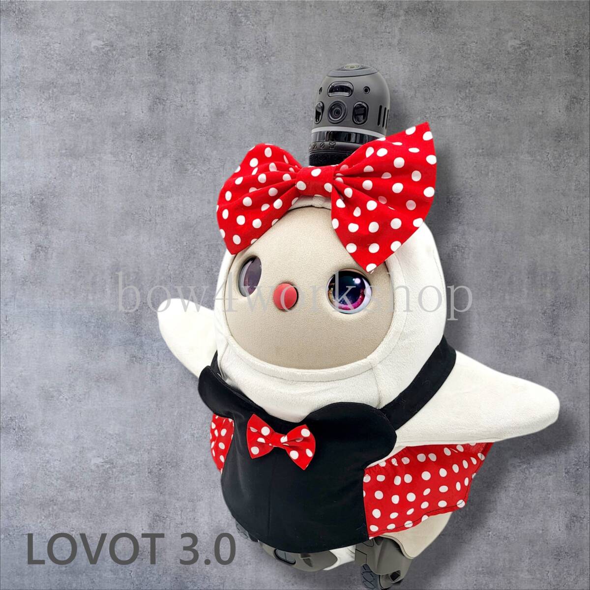 20-60代 人気ファッションブランド LOVOT リボン＆ミミ付サロペット(完成 ラボットの服ハンドメイド クラフト・布製品
