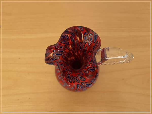 ムラノ ミルフィオリ レッド ヴェネチアン ガラス ITALY MURANO