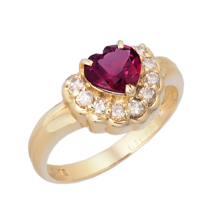 音羽屋□ ロードライトガーネット/0.89ct ダイヤ/0.18ct K18YG 音羽屋□ ロードライトガーネット/0.89ct ダイヤ/0.18ct K18YG