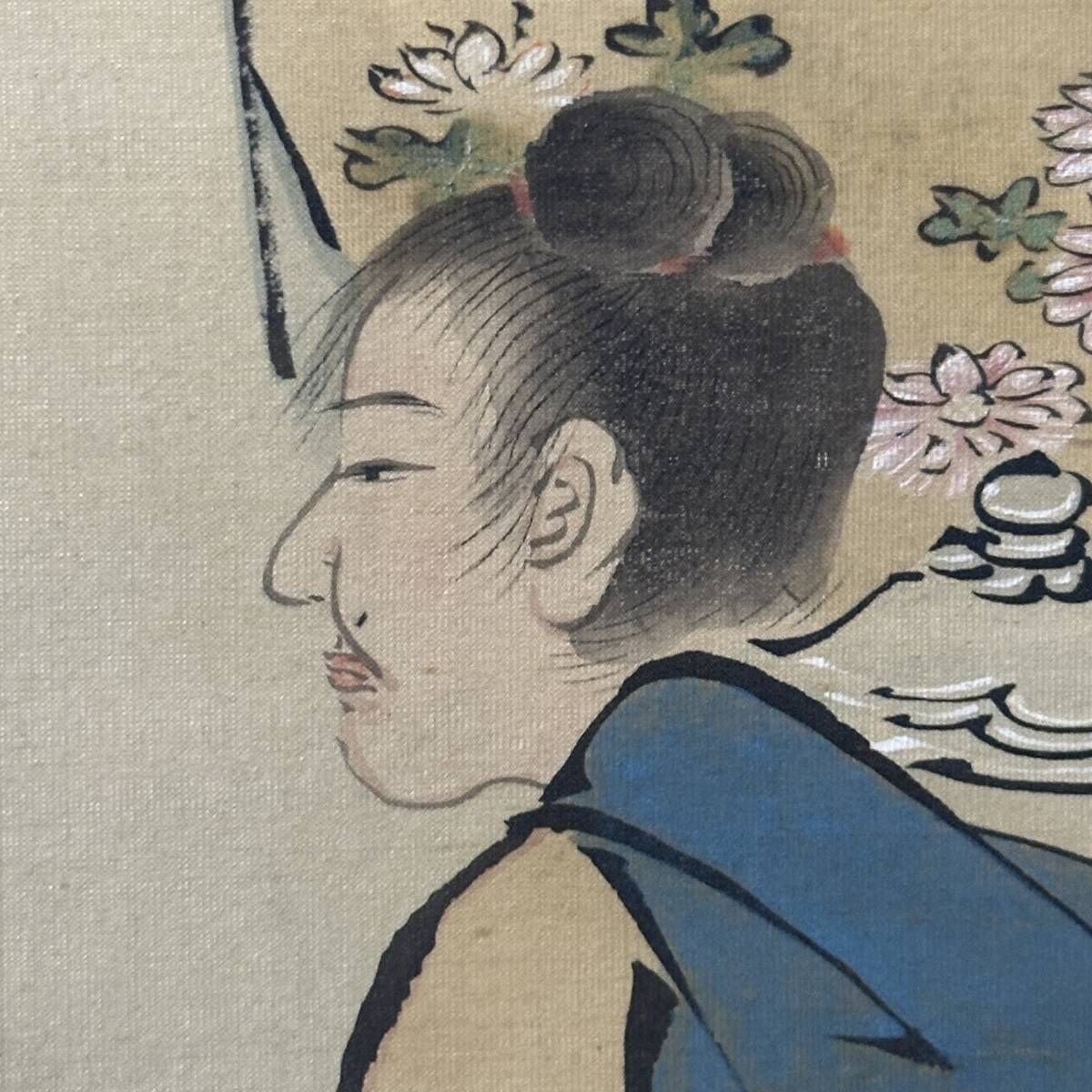 模写】狩野美信 狩野洞春美信「竪物 陶淵明」掛軸 掛け軸 江戸期