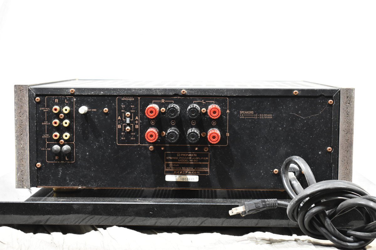 PIONEER M-90 パワーアンプ パイオニア Pioneer M-90aの仕様 パイオニア