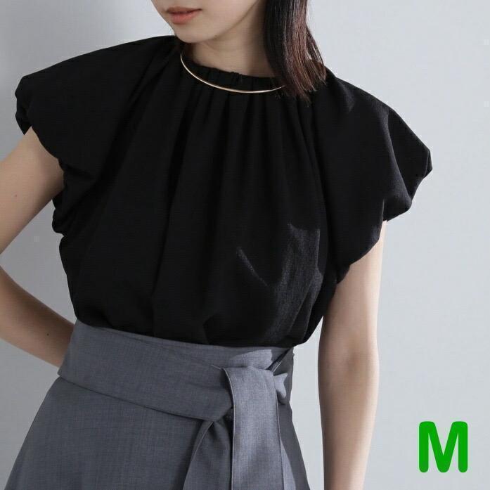 【新品タグ付】ナチュラルビューティーベーシック ブラウス クロ M ブラック バルーンフォルムブラウス シャツ NATURAL BEAUTY BASIC