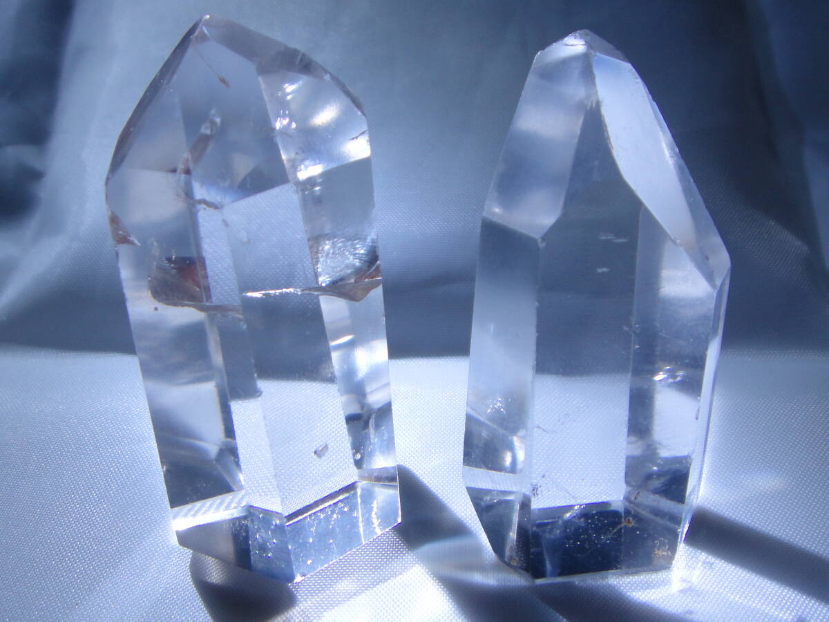 天然石 本水晶 水晶原石 六角柱 ポイント 高品質 高透明 2本 天然石 本水晶 水晶原石 六角柱 ポイント 高品質 高透明 2本