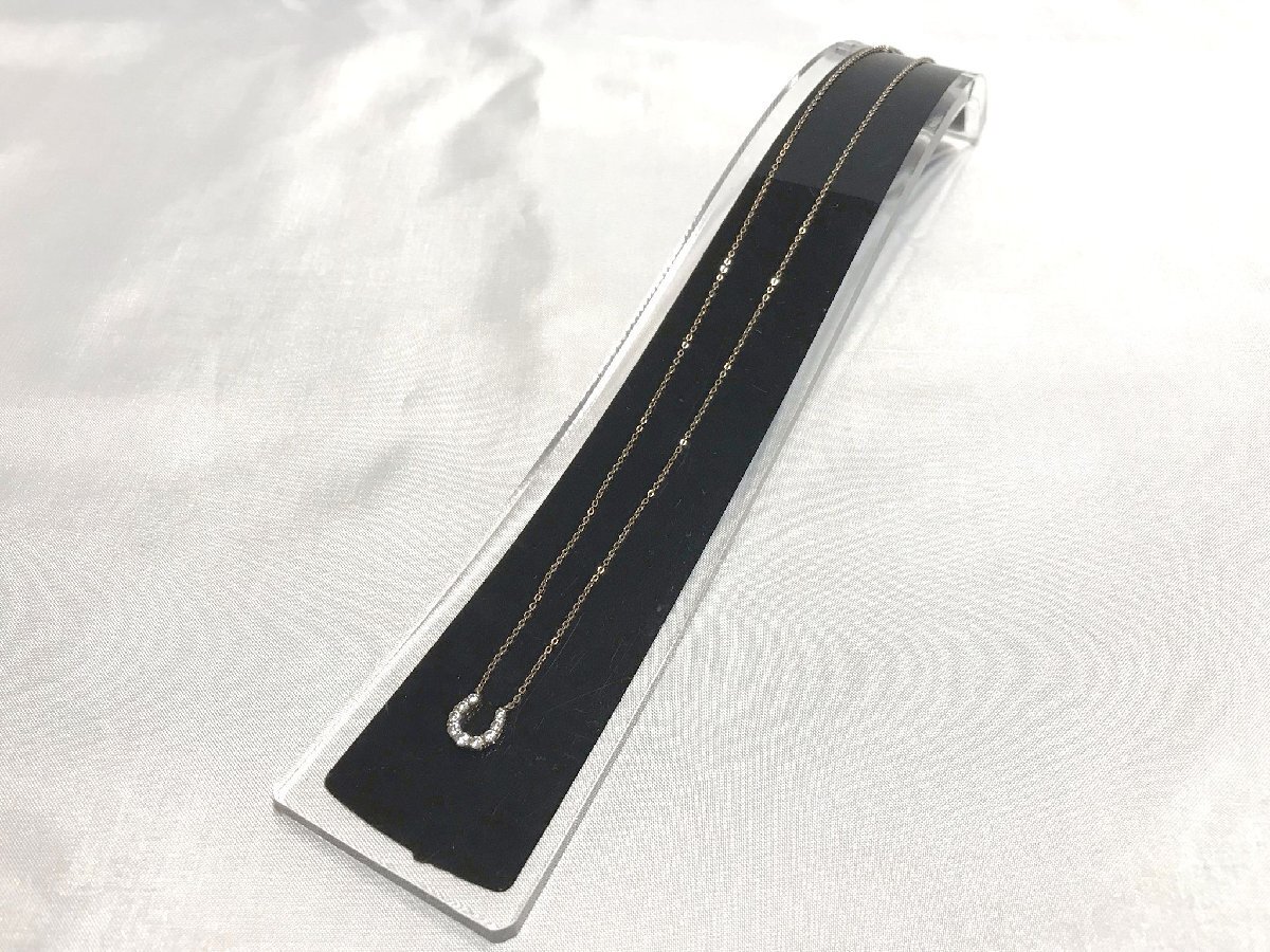 ■【YS-1】 美品 ■ Canal 4°C ヨンドシー ネックレス ■ ホースシュー 馬蹄 ラインストーン 銀製 925 シルバー 【同梱可能商品】■D