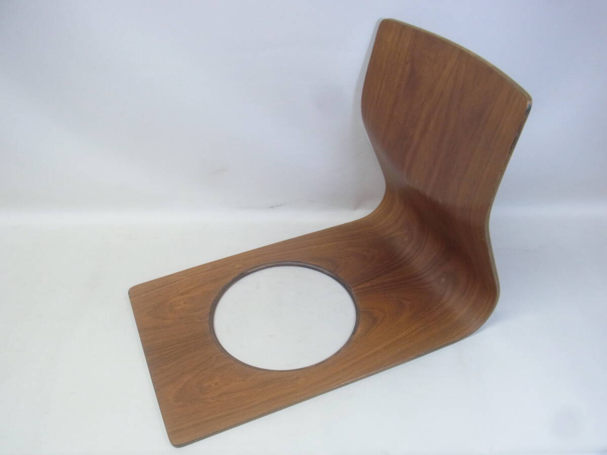 【B】札幌発★天童木工 座椅子 藤森健次 座いす イス 和風(fēng) 和室 旅館 民宿 木制 チェア デザイナー家具 曲木 合板 インテリア 中古 140