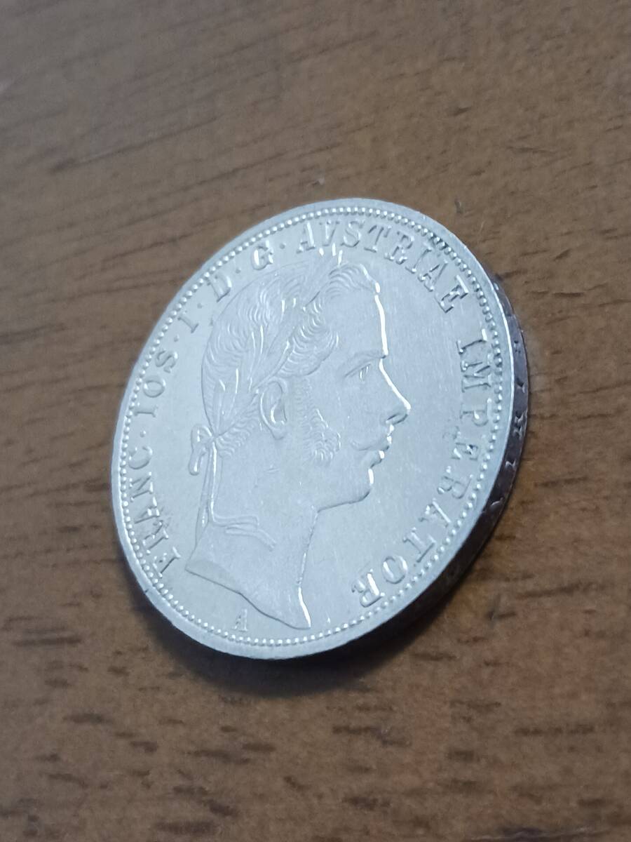 ★オーストリア・ハンガリー帝国★フランツ・ヨーゼフⅠ世★FLORIN銀貨★1860年★極美品★_画像5