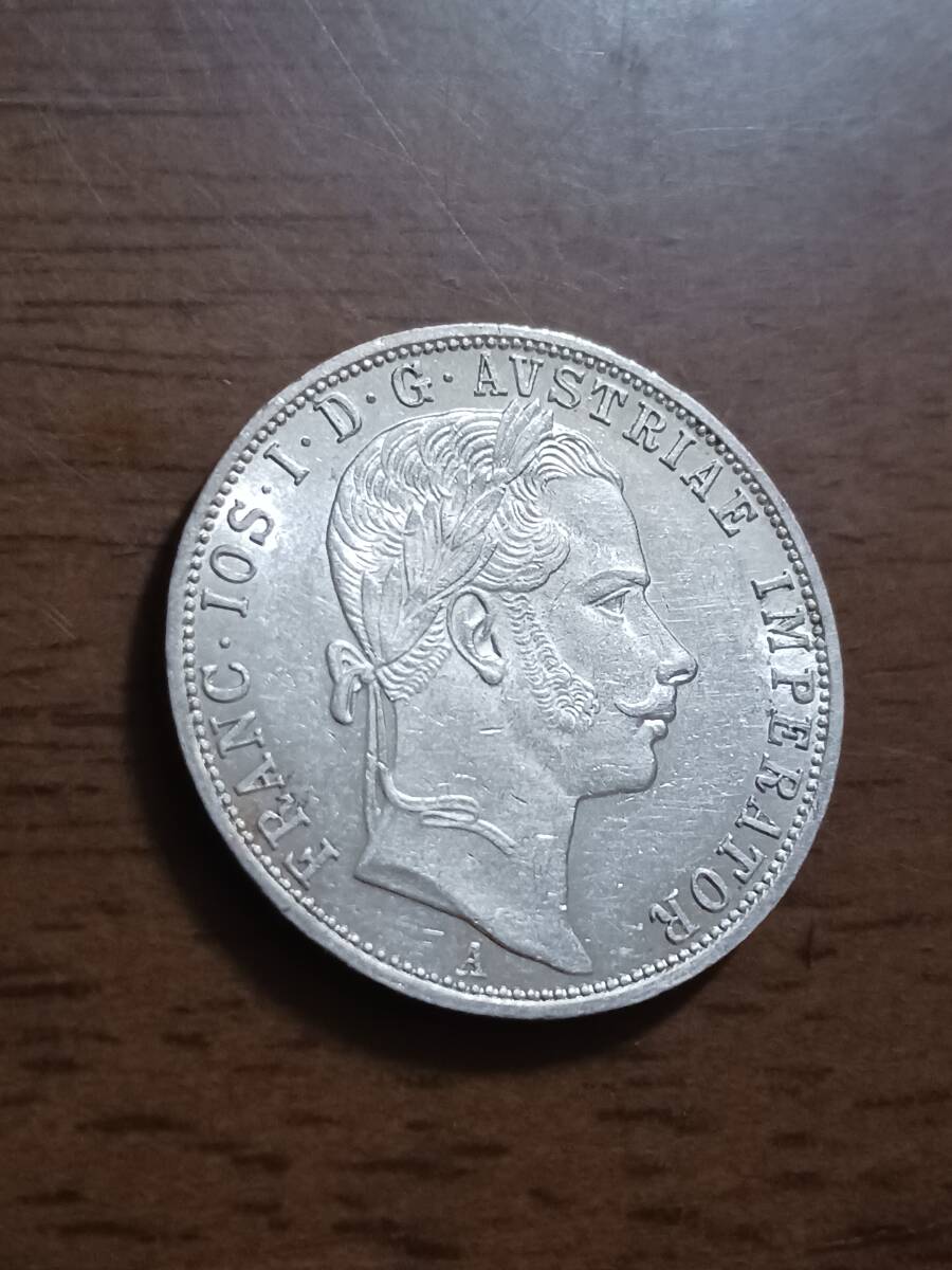 ★オーストリア・ハンガリー帝国★フランツ・ヨーゼフⅠ世★FLORIN銀貨★1860年★極美品★_画像6