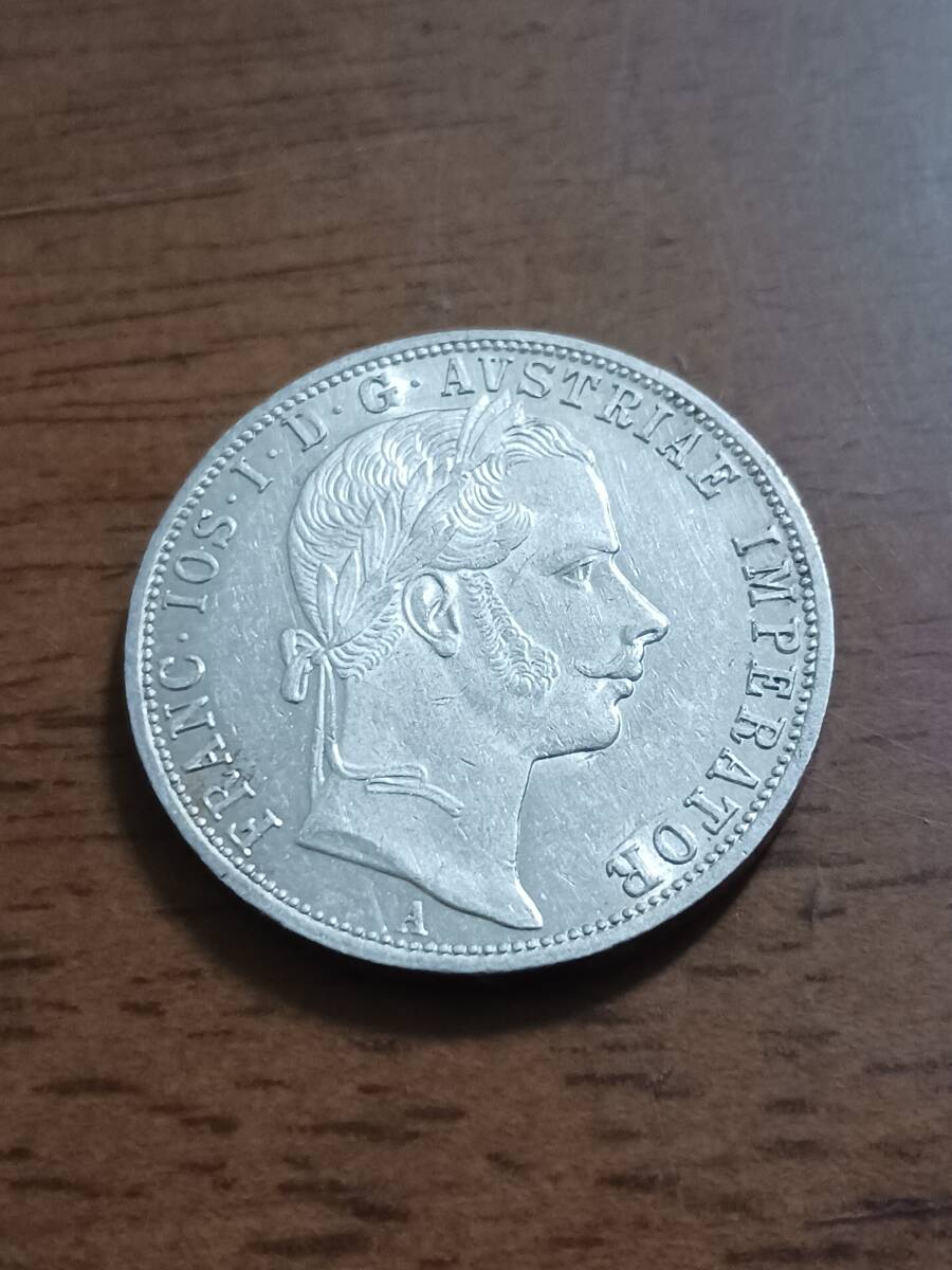 ★オーストリア・ハンガリー帝国★フランツ・ヨーゼフⅠ世★FLORIN銀貨★1860年★極美品★_画像7
