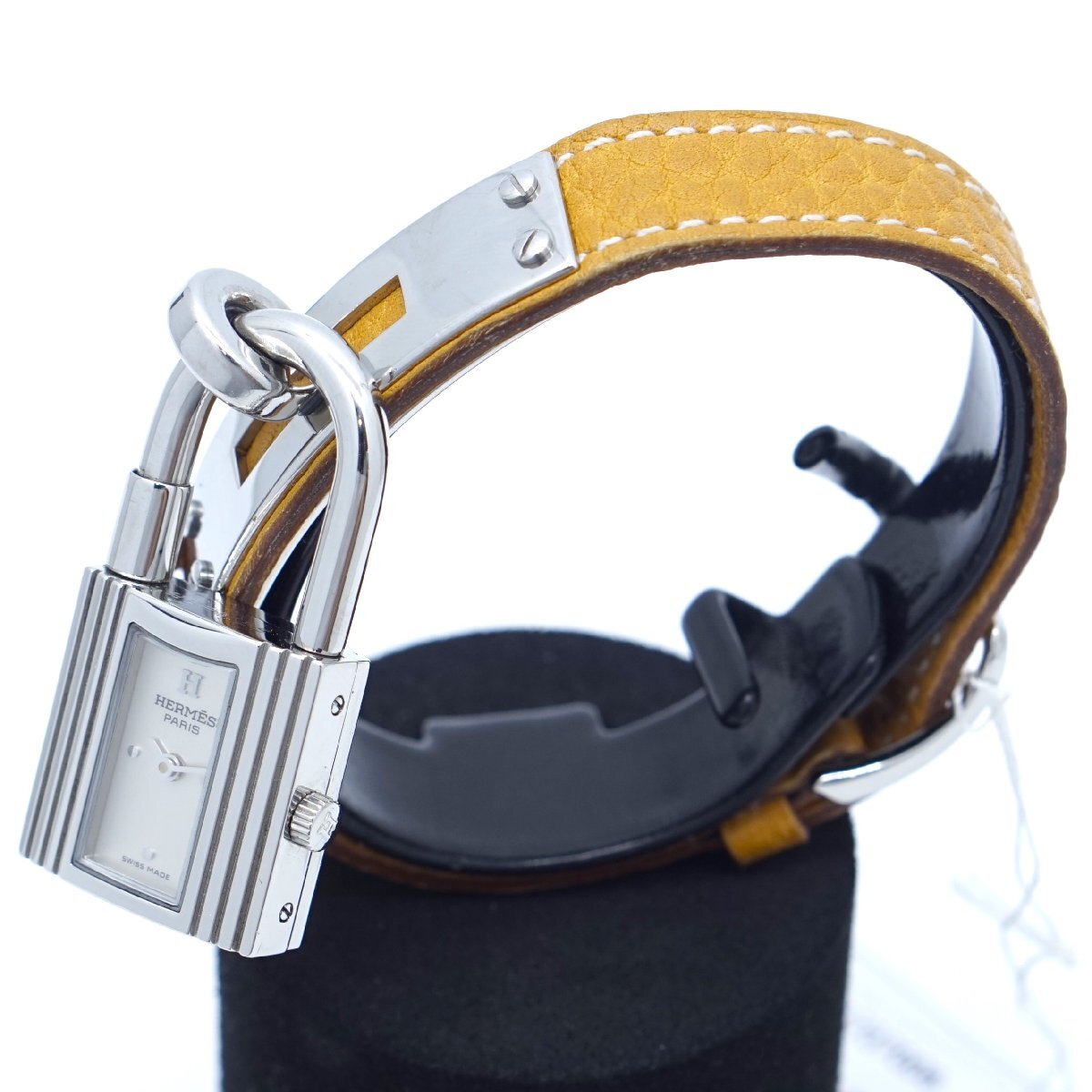 エルメス ケリー KE1.210 クォーツ 外裝仕上済み 1年保証 シルバー HERMES KELLY 付屬品有 W0160