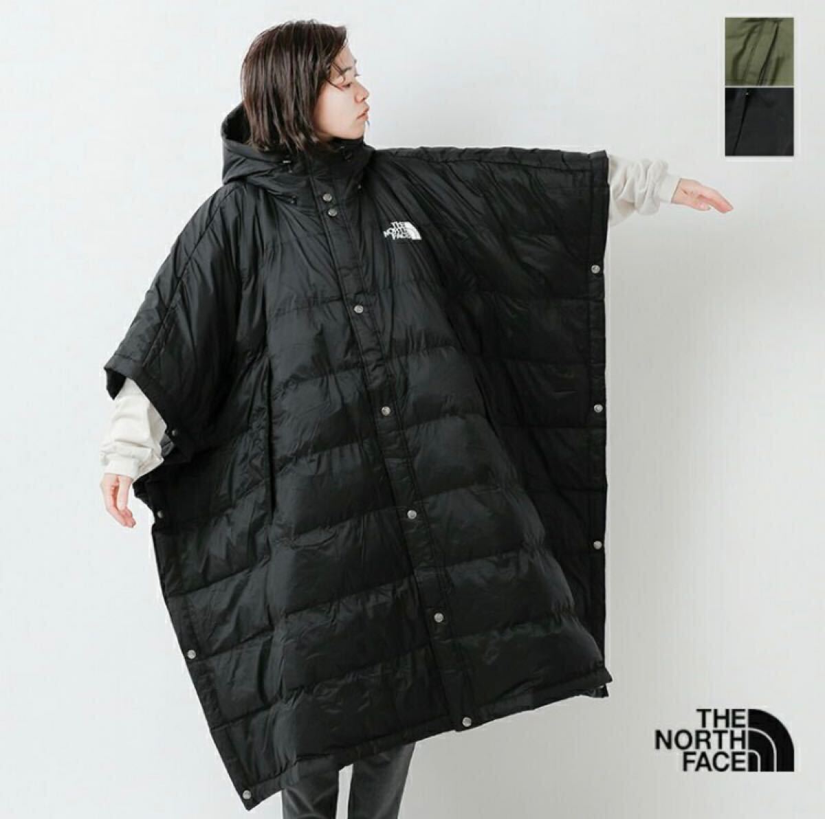 1円スタート1スタ新品未使用 THE NORTH FACE ザ ノースフェイス Padded Poncho パデッドポンチョコートTHE NORTH FACE ブラック