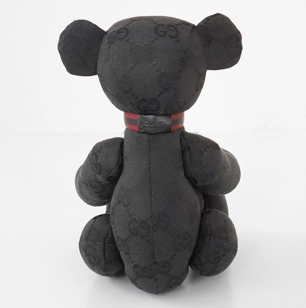 GUCCI ◆ GG キャンバス テディベア 黒 クマ ぬいぐるみ インテリア 置物 グッチ ◆QV11_画像3