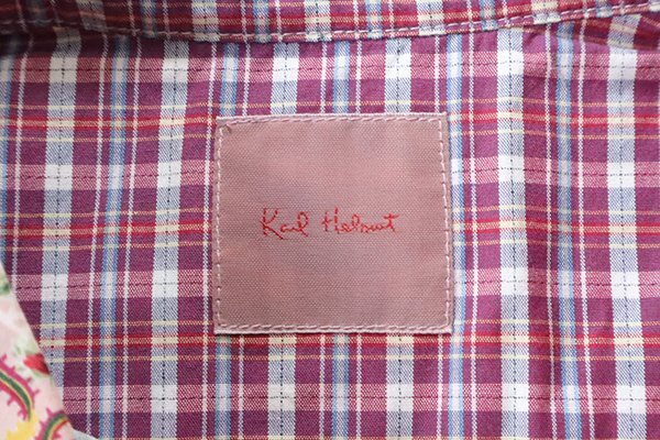 ● 美品★ Karl Helmut ◆ ローズレースプリント 長(zhǎng)袖 シャツ ブラウス Mサイズ ピンク カールヘルム ◆GG17