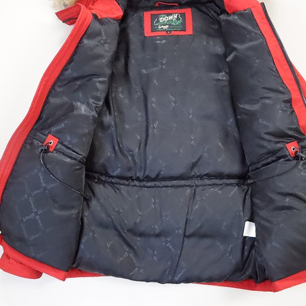 Schott ◆ SNORKEL DOWN PARKA ダウンパーカ 赤 Sサイズ (3182009) ファー著脫可 撥水 ダウンジャケット ショット ◆XE3