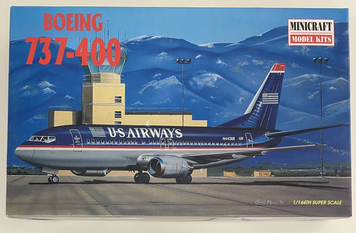 送料450円～ 希少 中袋未開封 未組立品 ミニクラフト 1/144 ボーイング B737-400 U.Sエアウェイズ 検 Airways アメリカン航空