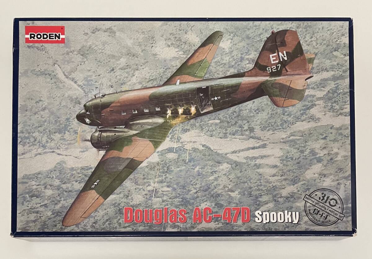 送料450円～ 希少 未使用品 Roden ローデン 1/144 ダグラス AC-47D スプーキーガンシップ 完全新規金型 プラモデル