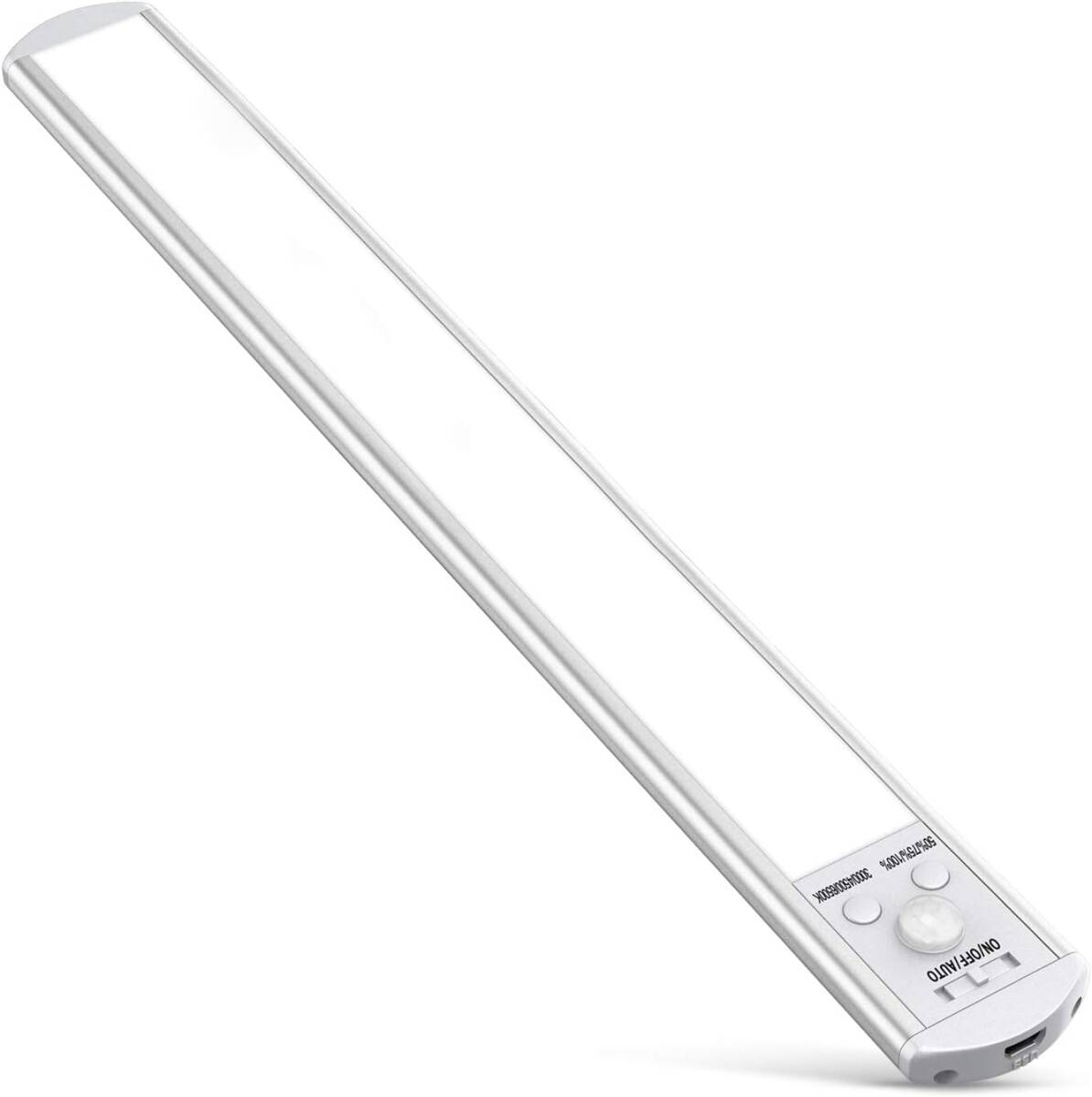 人感センサーライト LED バーライト USB充電式 9mm超薄型 無段階調光 3000/4500/6500K色温度調整 120°