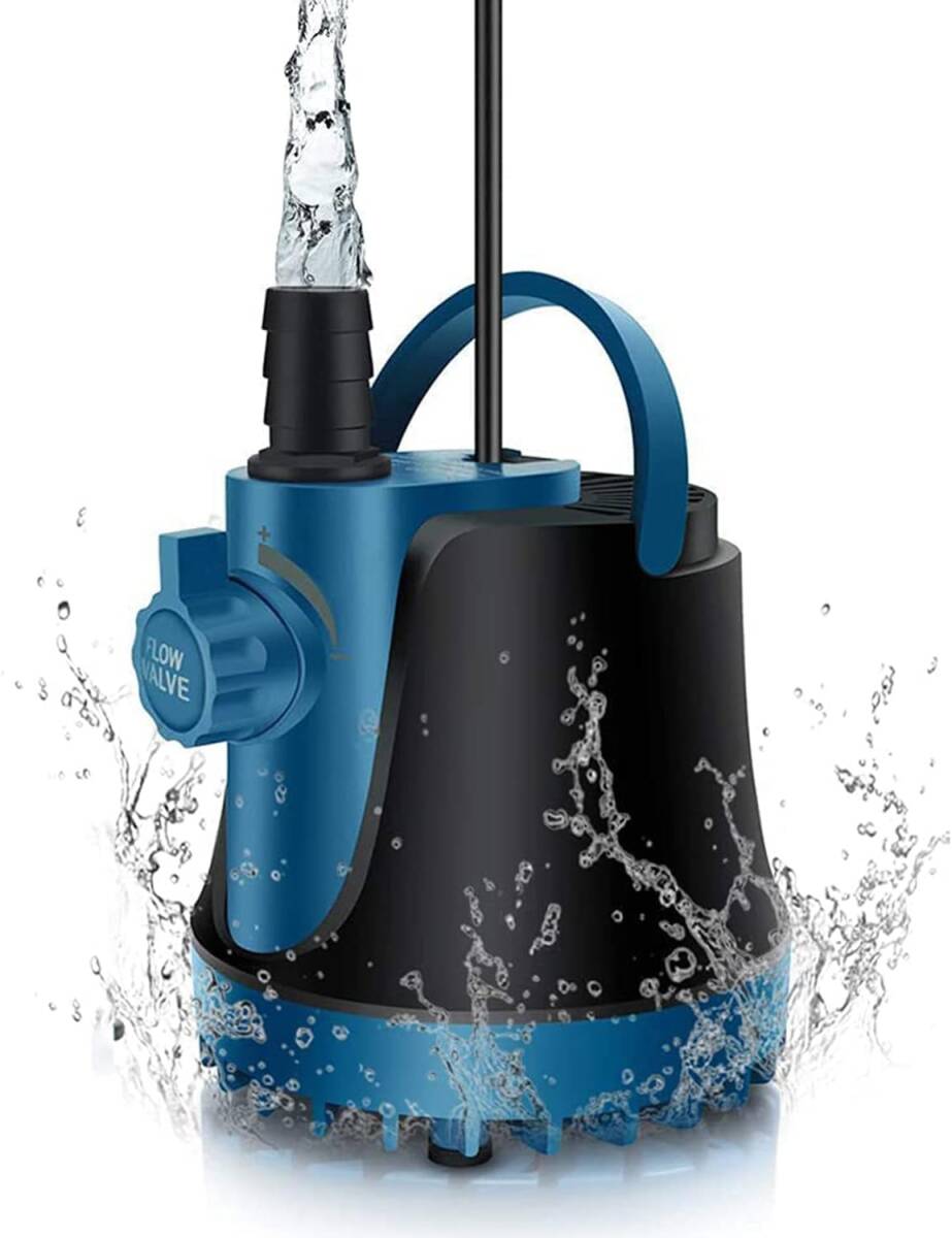 THYESCOM 水中ポンプ 低水位対応 循環ポンプ 吐出量1500L/H 最大揚程1.8M 給水・排水ポンプ 吐出量調整可能 ミ