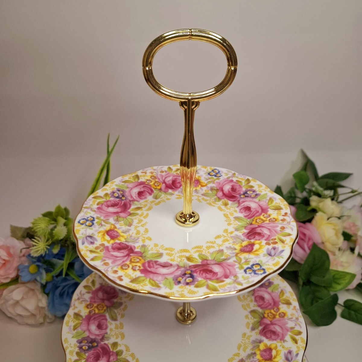 * очень редкий * Royal Albert Serena подставка для выпечки 3 уровень Afternoon Tea подставка Old Country rose 