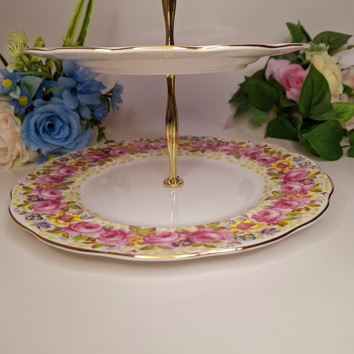 * очень редкий * Royal Albert Serena подставка для выпечки 3 уровень Afternoon Tea подставка Old Country rose 