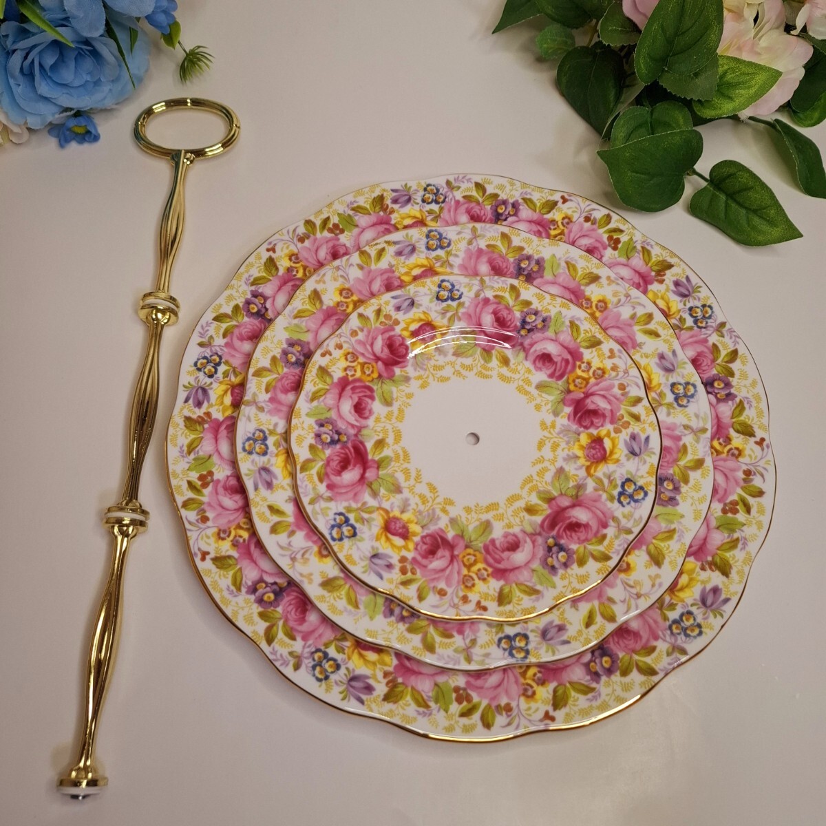* очень редкий * Royal Albert Serena подставка для выпечки 3 уровень Afternoon Tea подставка Old Country rose 