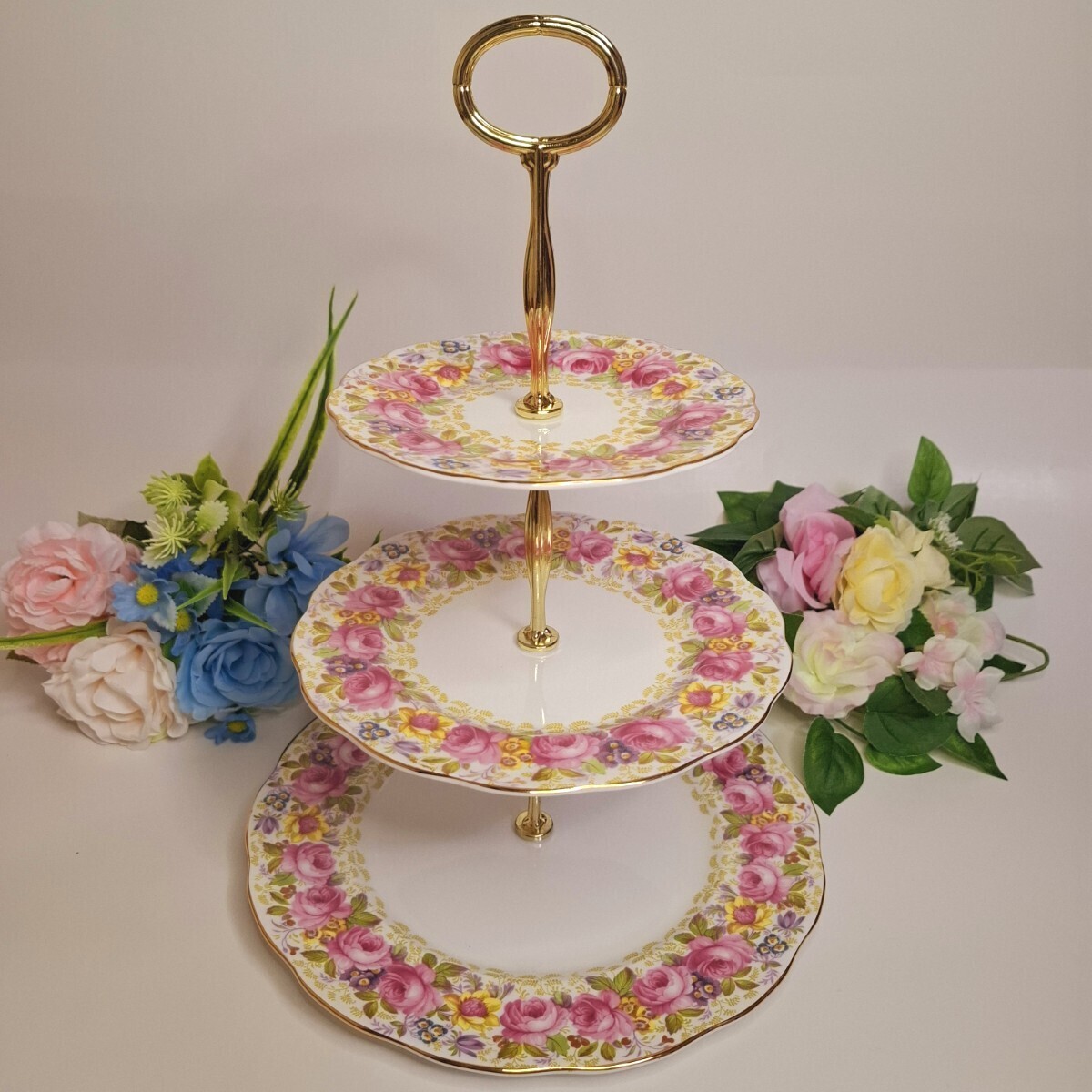 * очень редкий * Royal Albert Serena подставка для выпечки 3 уровень Afternoon Tea подставка Old Country rose 