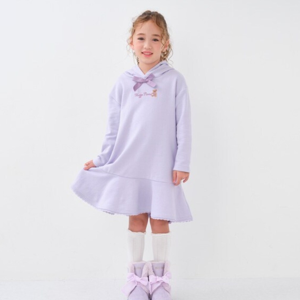 ★メゾピアノ★パーカーワンピース＊パープル＊130cm