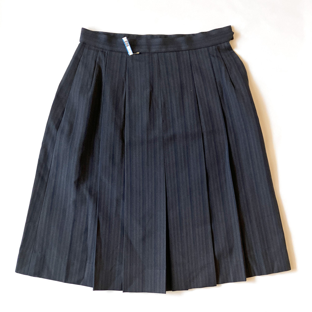磐田農業高 | プリーツスカート | w67-丈58 | 冬 | ストライプ | グレー | 中学 高校 制服 女子 匿名配送【640】