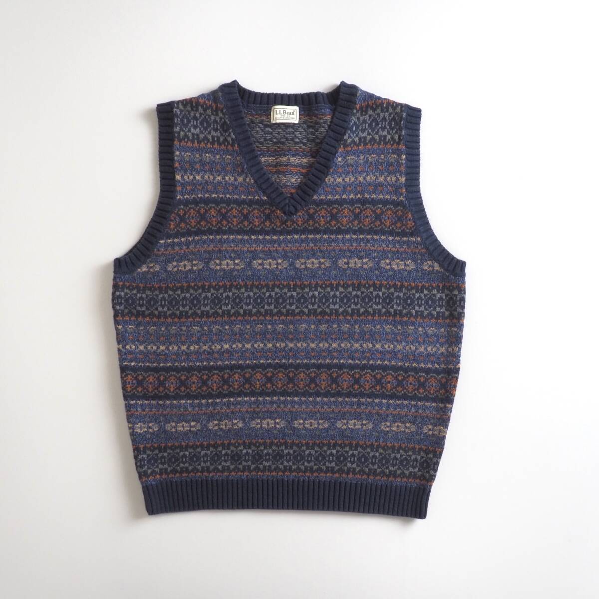 【オンラインショップ】 エルエルビーン L.L.Bean ベスト ニット 北欧柄 美品 メンズ 男性用