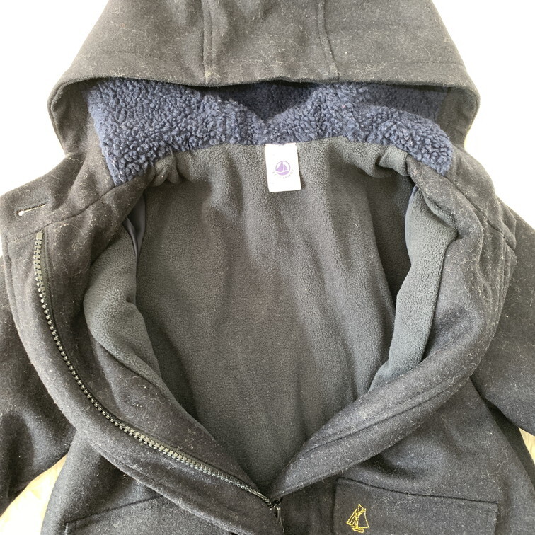 L1A001 子ども服 アウター 男の子 80 サイズ PETIT BATEAU プチバトー ネイビー 紺 ピーコート