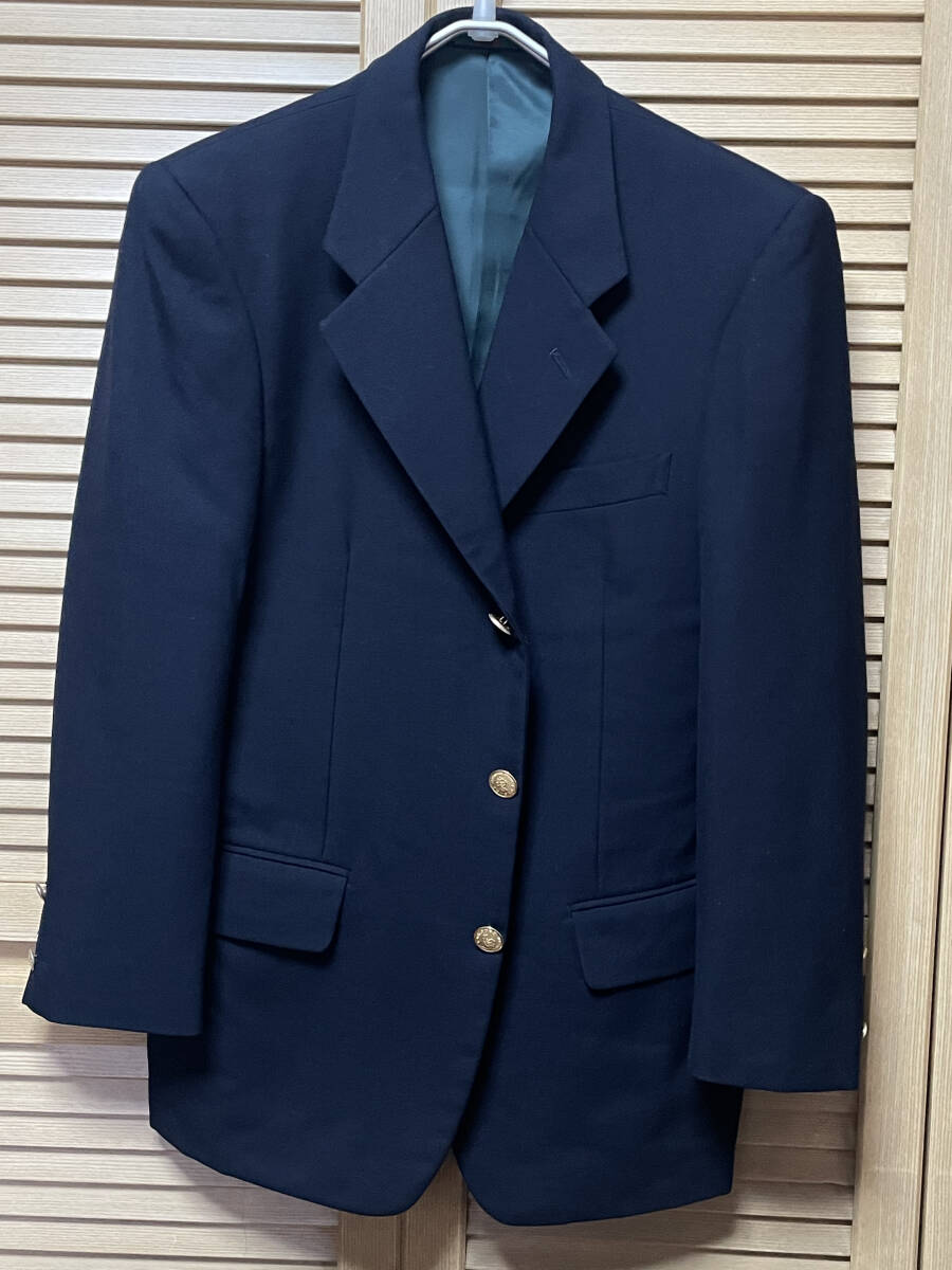 ネイビーブレザー ジャケット アレキサンダージュリアン 日本製 WOOL100% 紺ブレ ユーズド美品