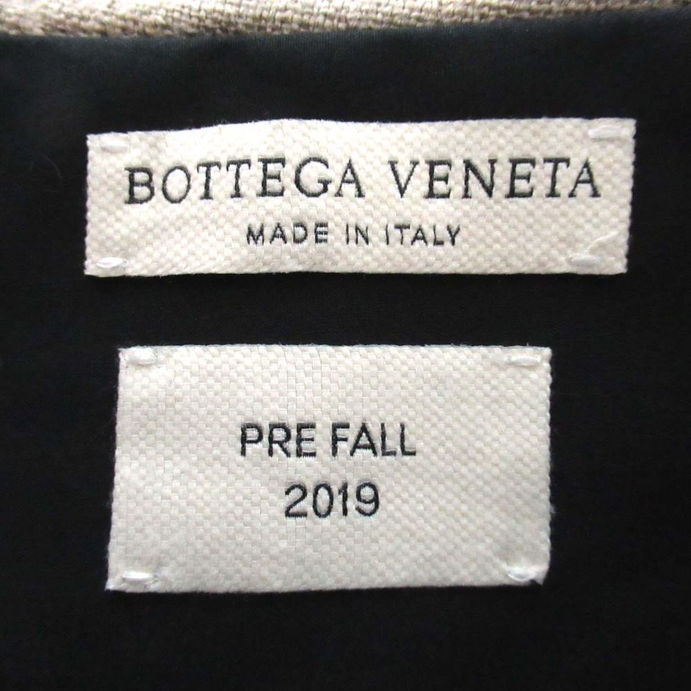 美品 BOTTEGA VENETA ボッテガヴェネタ ひざ丈 マキシイントレチャート リネン パデッドスカート 38サイズ ベージュ