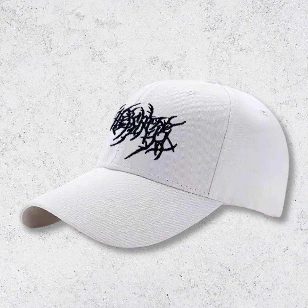 【送料無料・匿名配送】キャップ 野球帽 白 ホワイト ロック PUNK ストリート アメカジ メンズ レディース