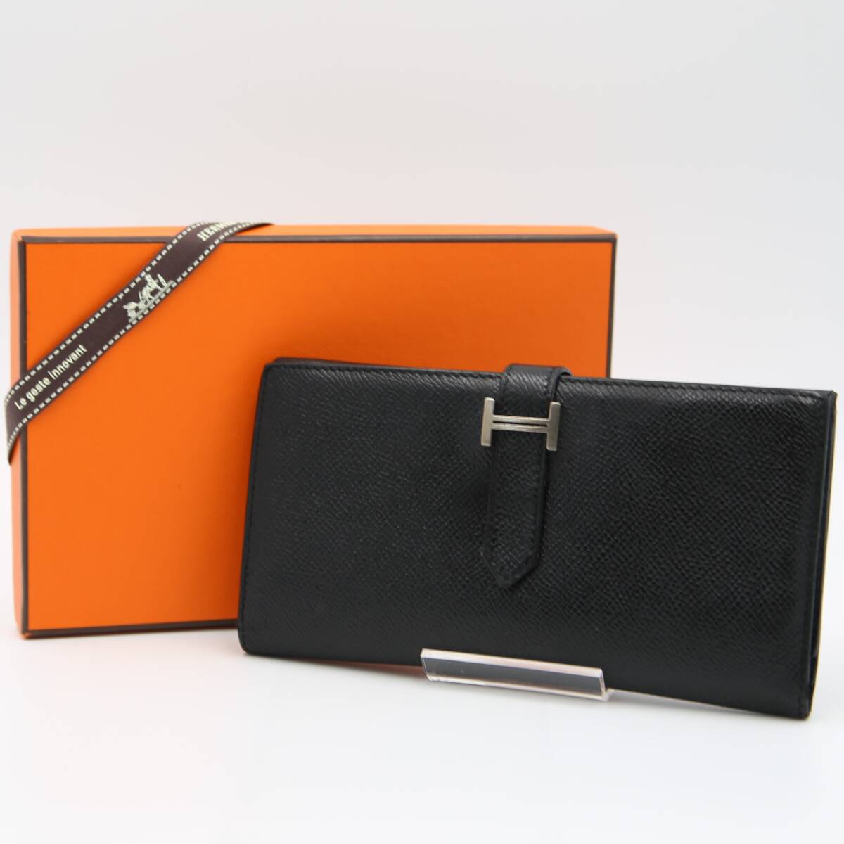 HERMES【極美品】ベアン三つ折り財布長財布 HERMES【極美品】ベアン三つ折り財布長財布