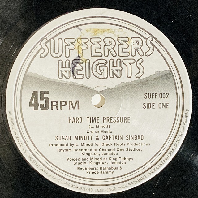 SUGAR MINOTT&CAPT SI / HARD TIME PRESSURE (12インチシングル)
