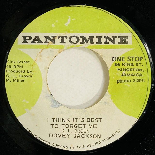 DOVEY JACKSON / I THINK IT'S BEST TO (7インチシングル)
