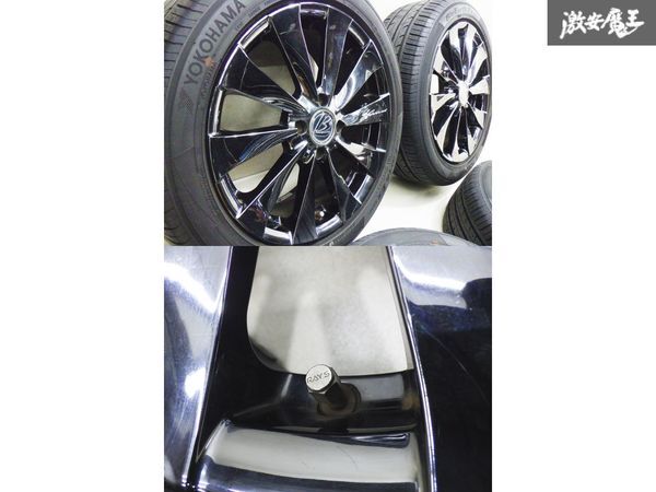 ●【キレイ！RAYS レイズ VERSUS BL-10 GENOMA メッキ】16インチ 6.5J +53 PCD100 4穴 + ヨコハマ 山有 夏タイヤ 195/50R フィット 棚W-6