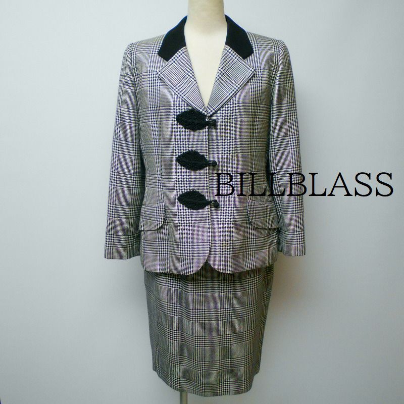 924437 BILLBLASS ビルブラス 白黒柄 スカートスーツ セットアップ 7