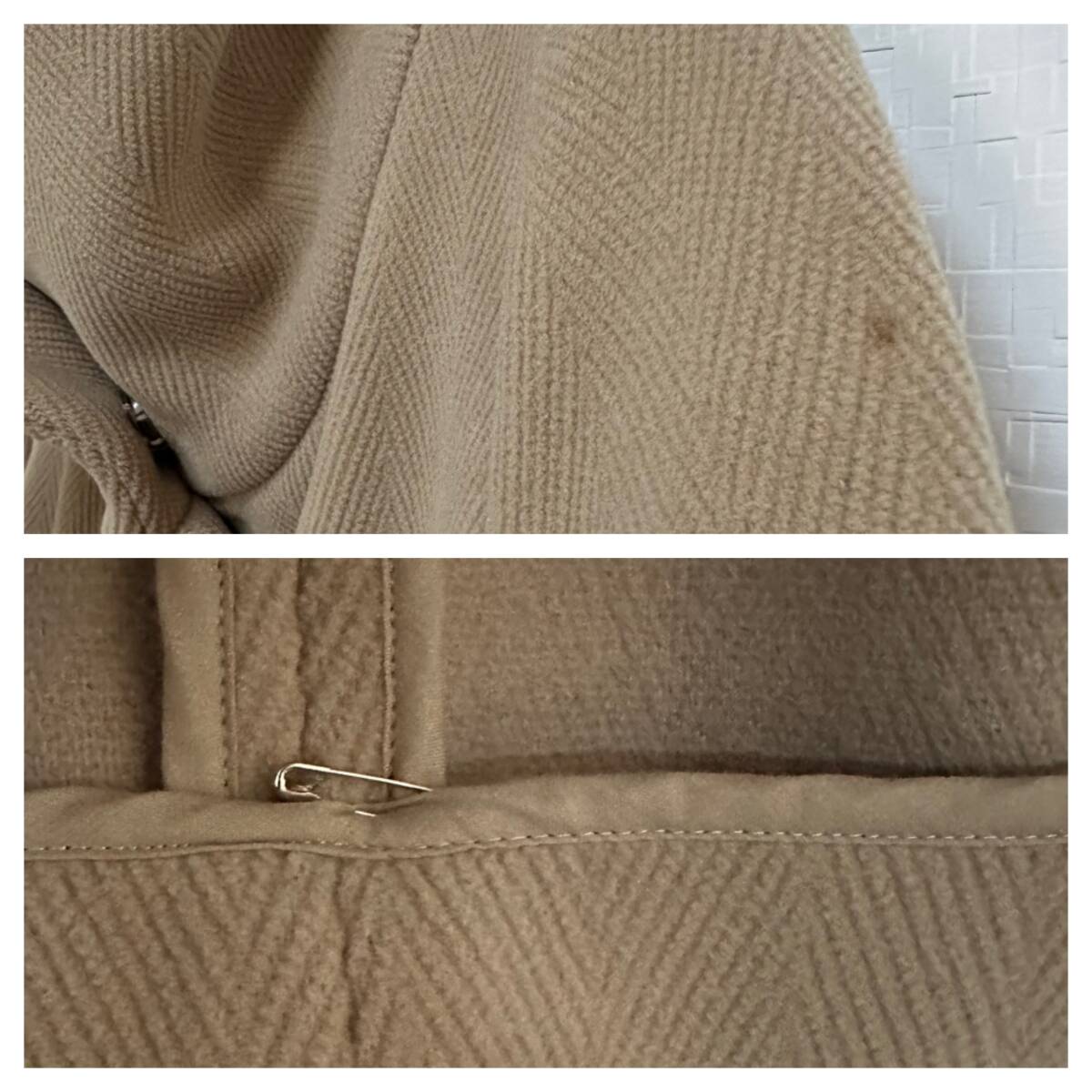 Vallombrosa＆URBAN RESEARCH スタンドカラーウールコート　M ベージュ　綺麗め