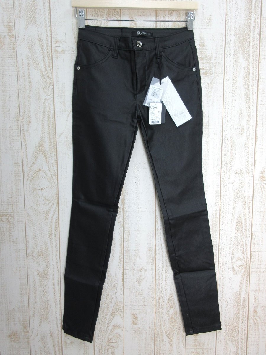 未使用☆RINASCIMENTO JEANS/リナシメント：Pantalone Pants ブラック サイズXS レディース スキニーパンツ ストレッチ コーティング 伊製