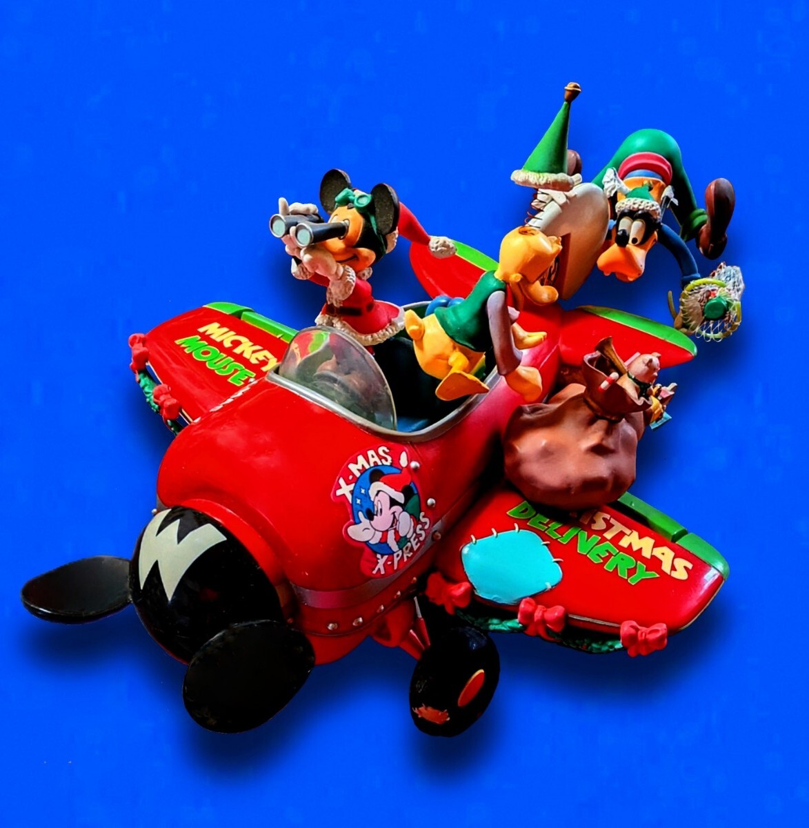 ■希少 1990年代 DISNEY■ENESCO■MICKEY'S CHRISTMAS DELIVERY ■MICKEY＆FRIENDS■置き物