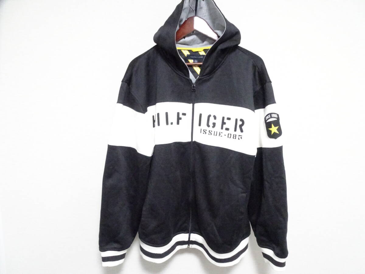 ★彡トミーヒルフィガーTOMMY★彡メンズXL フーデッドパーカ モノトーン☆彡