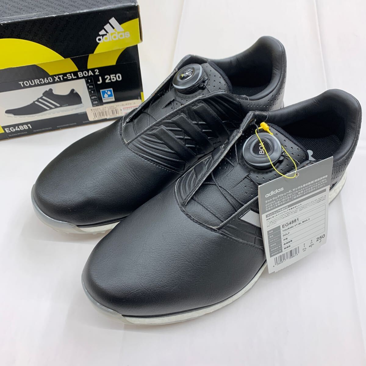 即決■展示品 ゴルフシューズ / adidas アディダス　TOUR360 XT-SL BOA2　スパイクレス　EG4881 ブラック　25.0cm