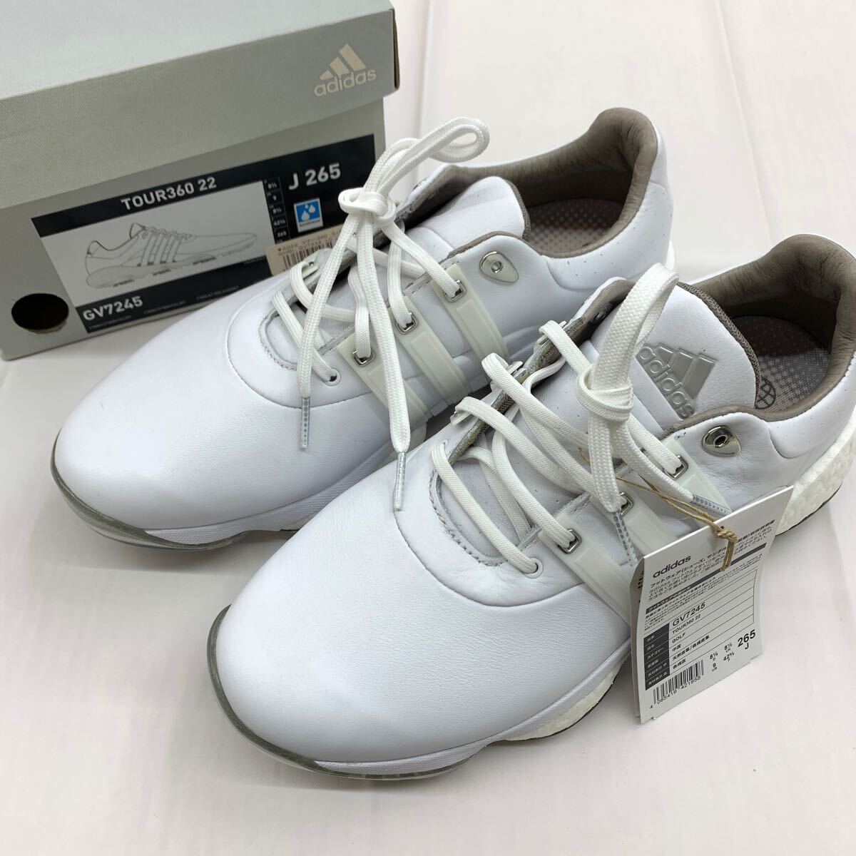 即決■展示品 ゴルフシューズ / adidas アディダス　TOUR360 22　GV7245 ホワイト　26.5cm